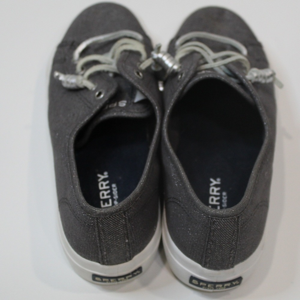 Sperry Top Sider Women's Gray Sparkle Canvas Low Top Shoes Size 7M STS80332‎ - Picture 4 of 8